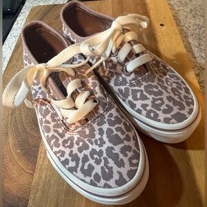 Vans Off The Wall | Little Girls Purple Leopard Print Lace Up Sneakers, Size 1.5